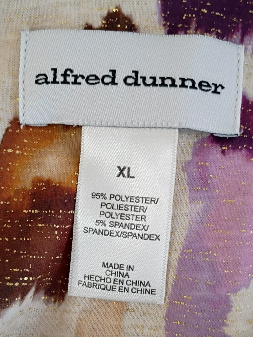 Alfred Dunner Purple & Brown Animal-Print Scoop Neck Top XL - Picture 6 of 9